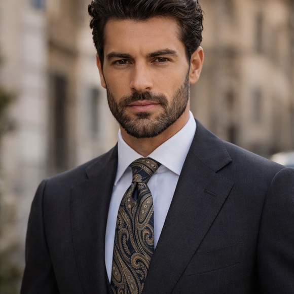 Giorgio Armani Men's black and gold tie.